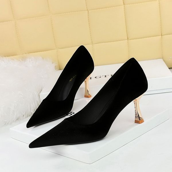 European style Suede Pointed High heels