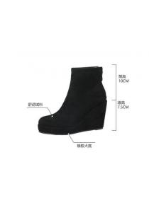 New style Winter Fashion Round head Matching Wedge heel boots 