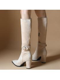New style Winter Fashion Beige Side zipper Boots 