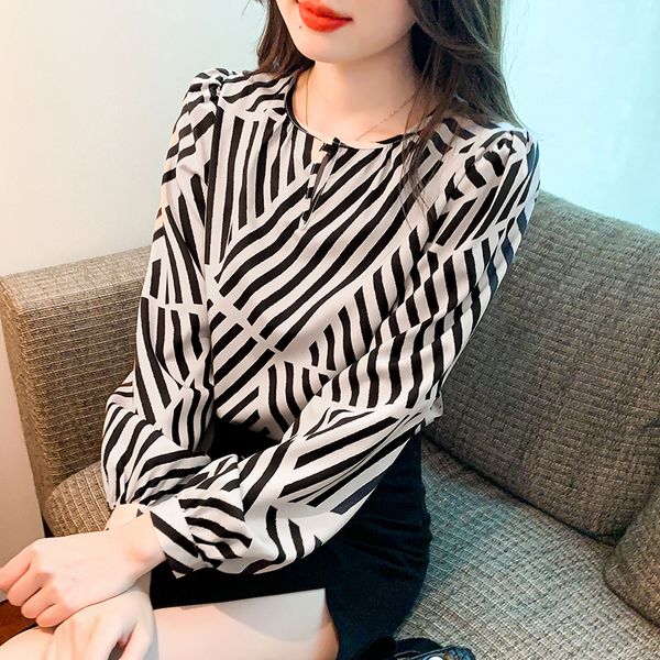 Korea style Fashion Silk Stripe Blouse fro women