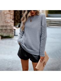European style Round collar Long sleeve Sweater 