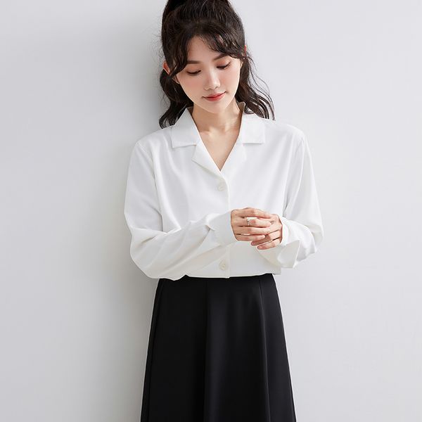 Korean style Fashion OL Solid color Matching Blouse