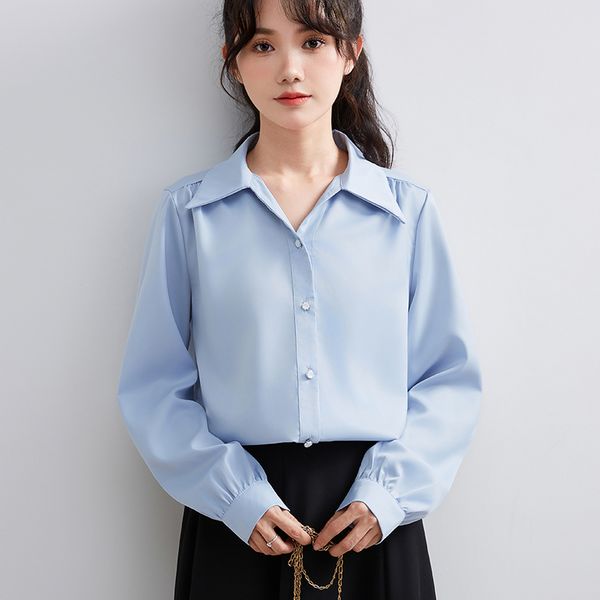 Korean style Fashion OL Solid color Chiffon Blouse