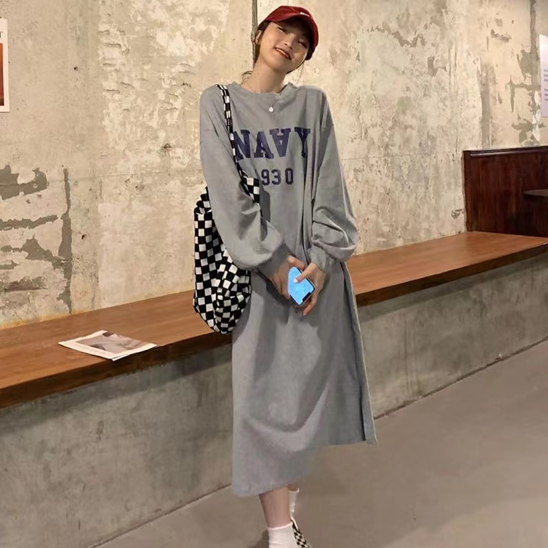 Korea style Chic Puff sleeve Sweater dress