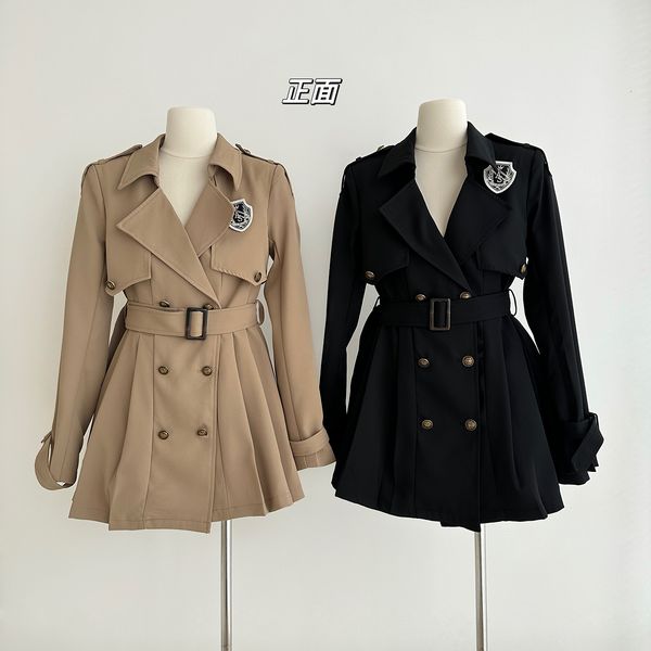 Korean style Fashion Suit collar Short trench coat