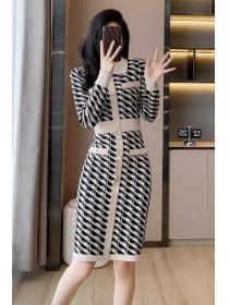 Korea style Fashion Winter Warm Knitting dress 