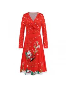 Fashion style V neck Sexy Christmas dress New Year's party dress