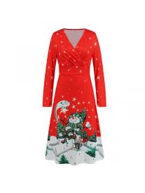 Fashion style V neck Sexy Christmas dress New Year's party dress