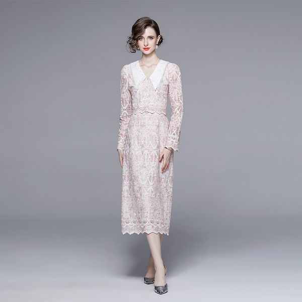 European style Luxury Pink Embroidery Lace 2 pcs set