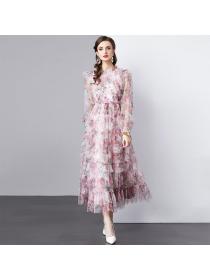 European style Floral Elegant Maxi dress 
