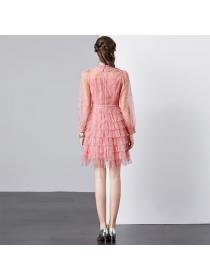 European style Elegant High waist Layer dress 