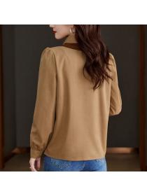 Korea style Fashion Long sleeve corduroy shirt