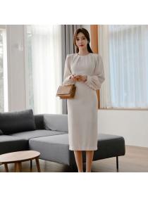 Korea style Elegant OL Matching dress 