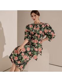 Korea style Elegant Flower Slim dress 