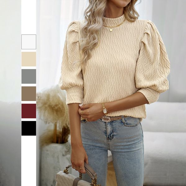 Fashion Style Solid color Long sleeve Winter top