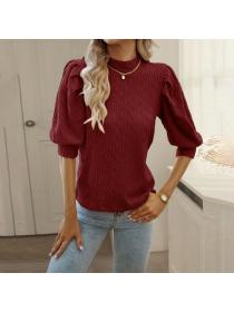 Fashion Style Solid color Long sleeve Winter top