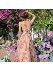 Chiffon halter-neck dress summer fairy dress 