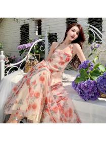 Chiffon halter-neck dress summer fairy dress 