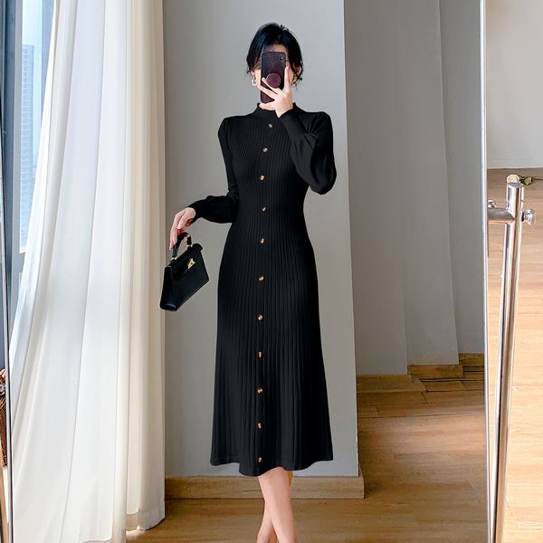 Autumn fashion Loose Solid color Knitted Dress