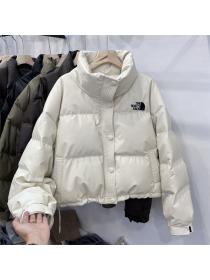 Korean style Winter fashion High waist Down jacket