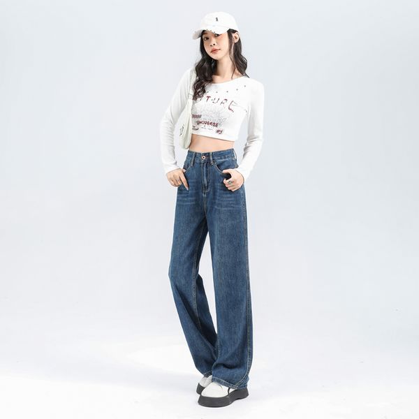 Vintage style Loose High waist Matching Jeans