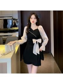 Korea style Fashion Long sleeve Dress 