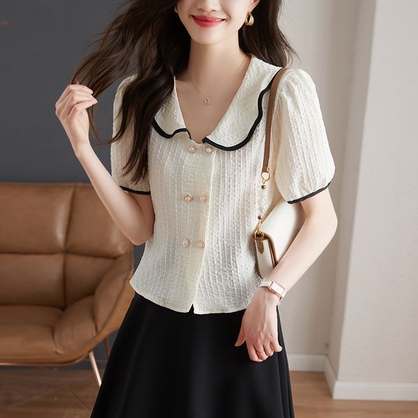 Korea style Summer Lace Short sleeve Top
