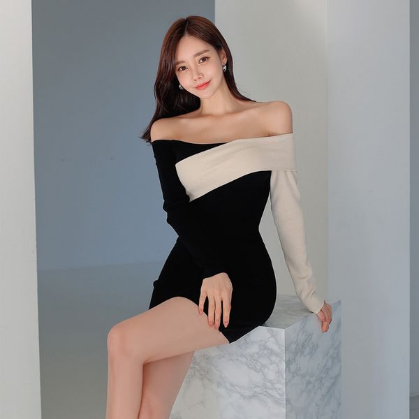 Korea style Luxury off shoulder Dress