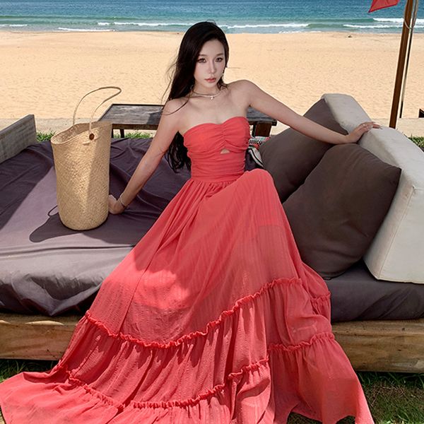 Fashion Luxury Backless Beach dress Maxi dress