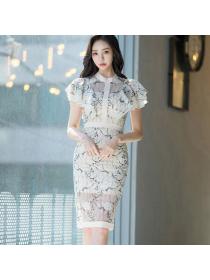 Korea style Eelgant Lace Fashion Hip-full dress 