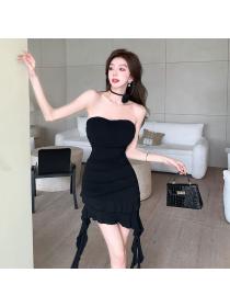 Fashion style Sexy Sleeveless Black dress 