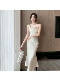 Korea style Summer fashion Sleeveless Sling dress 