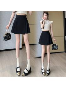 Vintage style Summer Fashion Pleated A-line skirt 