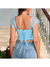 Outlet hot style Summer Sexy Lace Corset Black Top