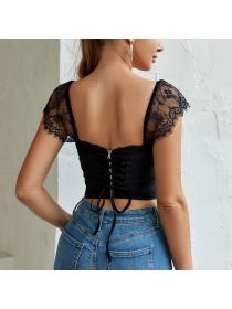 Outlet hot style Summer Sexy Lace Corset Black Top