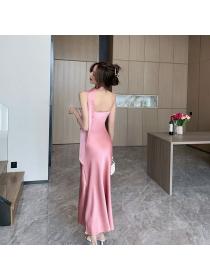 Korea style Sexy Backless Halter neck dress 