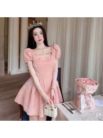Korea style Summer Pink A-line dress