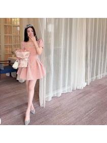 Korea style Summer Pink A-line dress