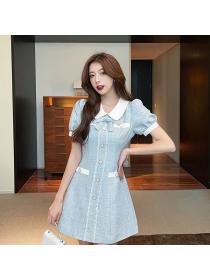 Korea style Summer Slim Elegant A-line dress 