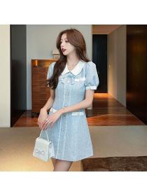 Korea style Summer Slim Elegant A-line dress 