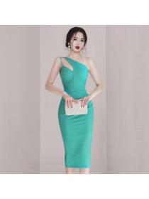 Korea style Simple Fashion Sleeveless dress 