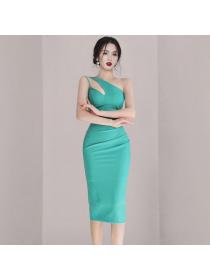 Korea style Simple Fashion Sleeveless dress 