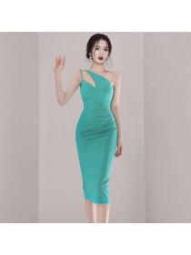 Korea style Simple Fashion Sleeveless dress 