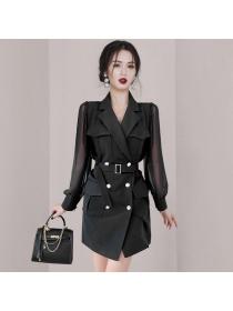 Korea style Suit collar OL Dress 