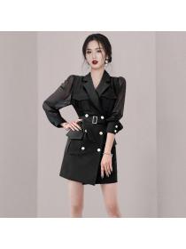 Korea style Suit collar OL Dress 