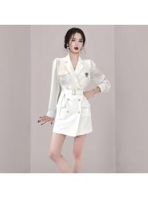 Korea style Suit collar OL Dress 