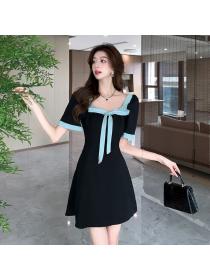 Summer fashion Square neck A-line dress for women