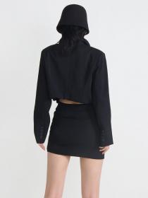 European style Fashion Blazer+Short skirt 2 pcs suit