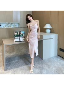 Korea style Summer fashion Split strap dress 