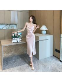 Korea style Summer fashion Split strap dress 